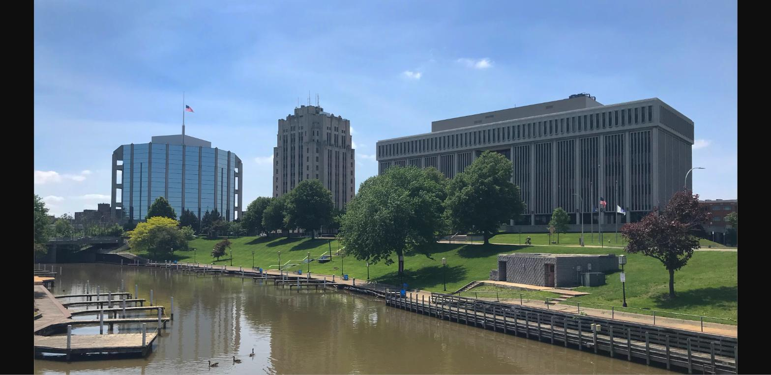 Mount Clemens, Michigan skyline along the Clinton River